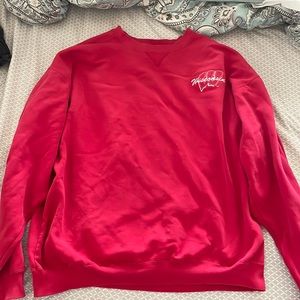 Vintage oversized wisconsin embroidered crew neck sweatshirt